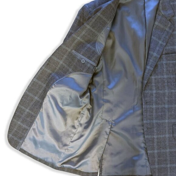 Vintage 80s Wool Plaid Blazer Hand-Tailored Maxwell’s Clothiers Jacket Academia - Picture 6 of 10